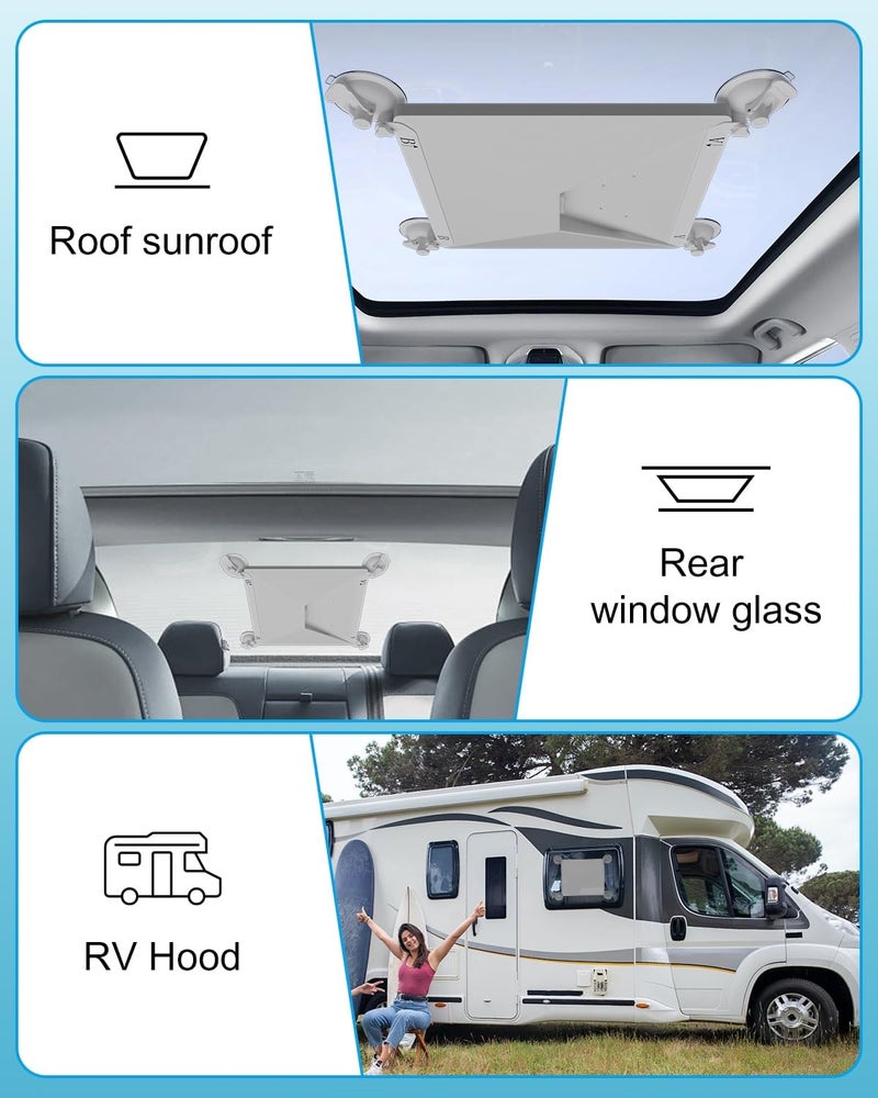 Mwin Starlink Mini Mount, Suction Cup for Starlink Mini Accessories, Car Automotive Sunroof Window Strong Suction Cup Roof Rack Kit, Car Rack System Rack Adapters in RVs, Boats, and Road Trips (White) - Image 5
